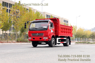 4×2 Dongfeng Flathead Cab Dump Truck_red Convertible Off-Road ລົດບັນທຸກ Dump Truck
