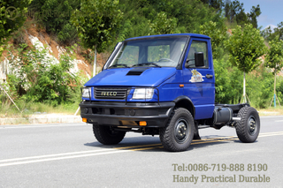 Blue Iveco All-wheel-drive Chassis Export_Dongfeng IVeco Chassis ສາມາດດັດແປງໄດ້
