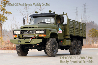 Dongfeng Pointed Cab Green 6WD Cargo Truck_Long Head Large Glass Single Cab 6×6 Truck
