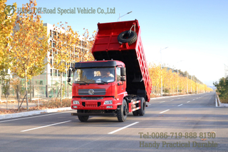 4×2 Dongfeng TINajin Flathead Dump Truck_red Convertible Off-Road Truck ລົດບັນທຸກ Dump