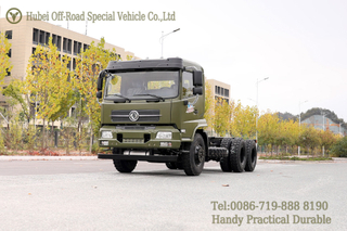 Dongfeng ລົດບັນທຸກນໍ້າມັນເຊື້ອໄຟຫົກລໍ້ Chassis_6×4 Fuel Chassis_ເຄິ່ງຮາບພຽງ Cab