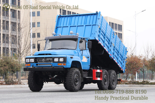 Dongfeng 6WD Blue Off-road Tip Tipper Dump Truck_Classic 2082 Dump Truck Cargo Lifting